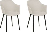 Beliani ELIM - Chaise de salle à manger set de 2 - Beige clair - Polyester - Rétro & Vintage