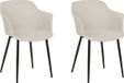 Beliani ELIM - Eetkamerstoel set van 2 - Lichtbeige - Polyester - Retro & Vintage