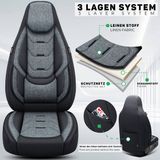 Bremer Sitzbezüge GmbH Autostoelhoezen voor Peugeot 308 Bj 2007-13 – Stoelhoezen voor bestuurder en passagier in Zwart/Grijs