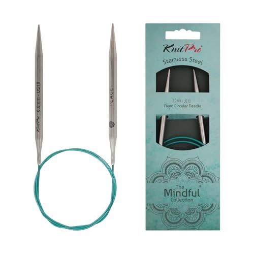 KnitPro 36103 rondbreinaald Mindful 6,00 mm 80 cm Engels, blauwgroen, 6 mm