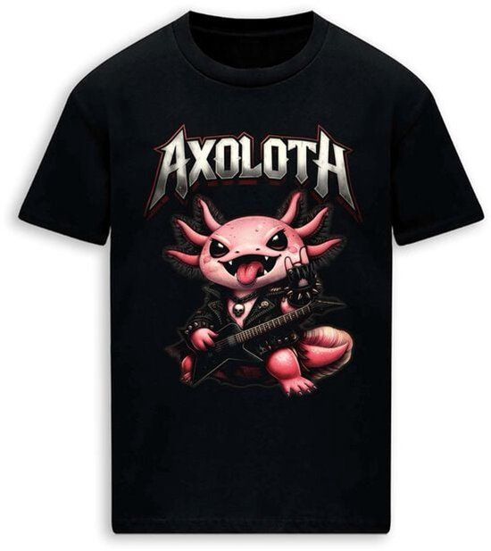 Tierisch Beestachtig Axoloth Heren T-shirt - zwart - XXL