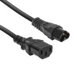 ACT C6 naar C13 stroomkabel 0,2 m, C6-stekker 3-polig naar C13-bus netsnoer - AK5247