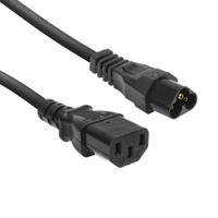 ACT C6 naar C13 stroomkabel 0,2 m, C6-stekker 3-polig naar C13-bus netsnoer - AK5247