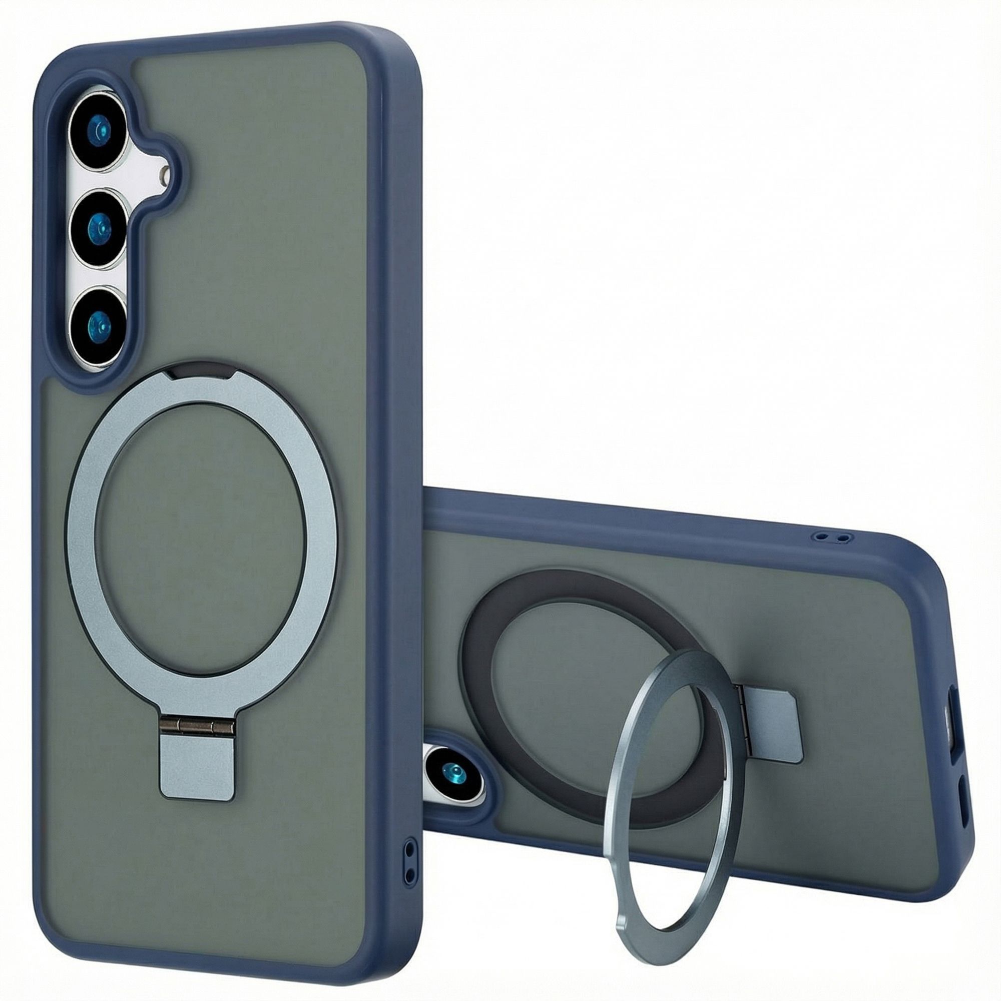 Accezz Ring Stand Backcover met MagSafe Samsung Galaxy S24 - Blauw