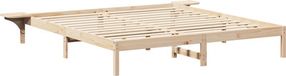 vidaXL Bedframe Naturel 200 x 200 cm Massief Grenenhout