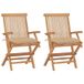 VidaXL Tuinstoelen 2 stuks met beige kussens massief teakhout