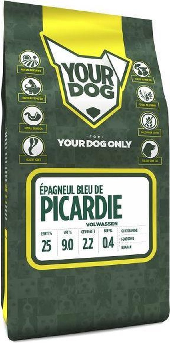 Yourdog Volwassen 3 kg Épagneul bleu de picardie hondenvoer