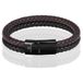 Memphis Dubbele leren armband Duo Color Zwart Bruin-18cm
