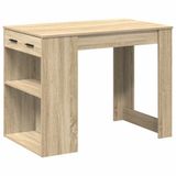 VidaXL Bureau met lade en plank, Sonoma eiken, 102x62x77,5 cm