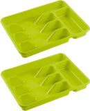 Hega Hogar Bestekbak - groen - 5 vakken - 34 x 26 x 5 cm