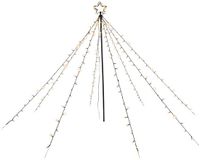 HI Vlaggenmast verlichting - LED piramide - H150 cm - 200 LED lampjes - Warm wit