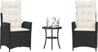 Maison Exclusive - Ensemble de bistro 3 pièces avec coussins, noir, en polyrotin
