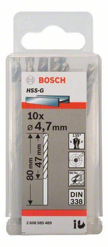 Bosch Metaalboren HSS-G, Standard 4,7 x 47 x 80 mm