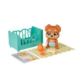 Simba Pamper Petz Puppy Interactieve hondenbaby met drink- en vochtfunctie, slaapogen, luier met kleurwisselfunctie, magische poot en stapelbaar bed, vanaf 3 jaar