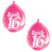 Folat Sweet 16 verjaardag ballonnen - 8x stuks - roze - 16 jaar verjaardag feestartikelen