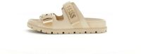 Guess Damessandalen Faxona Beige Synthetisch/Leer Platte Sandalen Maat 38
