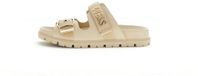 Guess Damessandalen Faxona Beige Synthetisch/Leer Platte Sandalen Maat 38