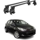 Omac Barres De Toit Transversales En Acier Pour Mazda2 Mk2 2007-2009 Pre-fl – Antivol Inclus – Testées City Crash – Din 75302:2019 – Iso/pas 11154:2006 – Charge Max 50 Kg Noir