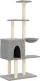 vidaXL Arbre à chat avec poteaux à gratter en sisal 145 cm gris clair