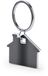Merkloos / Sans marque Sleutelhanger met klein huisje - wit/grijs - metaal - 4 x 3.8 cm - eigen huis/nieuw huis - huissleutels