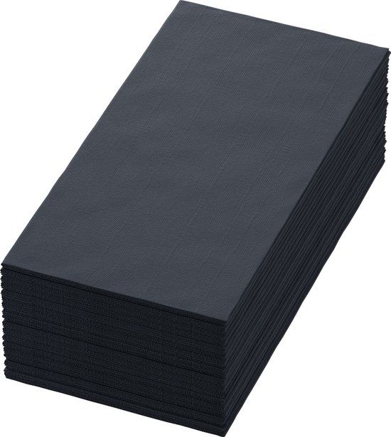Duni dunisoft servet 40cm 1/8 vouw bio zwart