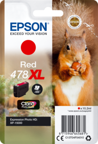 Epson Squirrel Singlepack Red 478XL Claria Photo HD Ink single pack / rood