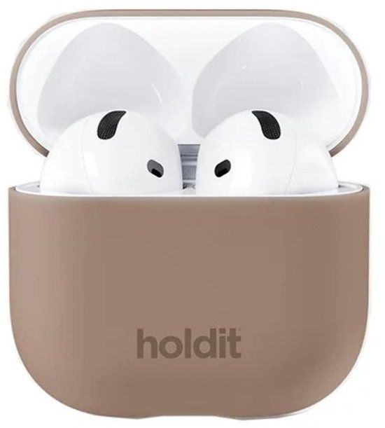 Holdit Silicone Case voor de Apple AirPods 4 - Mocha Brown