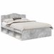 vidaXL Bedframe with Headboard Concrete 140 x 200 cm Solid Pine Wood