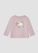 s.Oliver T-shirt roze katoen dierenprint ronde hals korte mouw drukknoopsluiting 68
