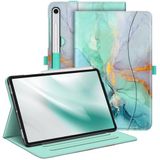 Fintie Hoes voor Samsung Galaxy Tab S9 FE 10,9 inch/Tab S9 11 inch 2023 tablet, Multi-Angle Folio beschermhoes met documentenvak en automatische slaap/waakfunctie, smaragd marmer