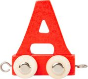 Small Foot - Houten Lettertrein Rood - A - 12 stuks
