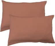 Matt & Rose Set Kussenslopen Terracotta - (2x) 50 x 70 cm - Mousseline Katoen