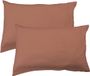 Matt & Rose Set Kussenslopen Terracotta - (2x) 50 x 70 cm - Mousseline Katoen