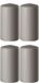 Enlightening Candles Cilinderkaars/stompkaars - 4x - zand/grijs - D6 x H10 cm - 36 branduren