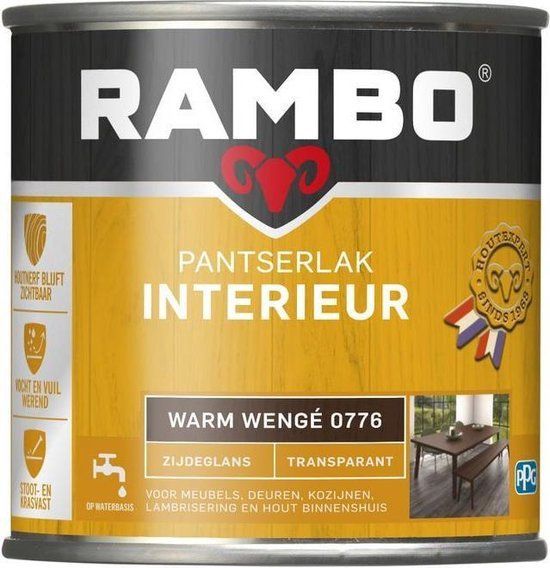 Rambo Pantserlak Interieur Transparant Zg Warmwenge 0776 0.75 Ltr