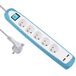 Electraline Gummy 35608 stekkerdoos met 5 stopcontacten en 2 USB-poorten, antislip siliconen afdekking, 2 m kabel, platte stekker