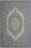Safavieh CY8751, binnen- en buitentapijt, geweven polypropyleen Transctioneel. 90 x 150 cm lichtgrijs/blauw