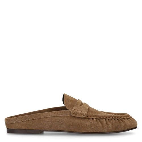 Manfield suède muiltjes cognac