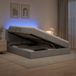 vidaXL Lit de rangement LED avec matelas Gris clair 160 x 200 cm Tissu