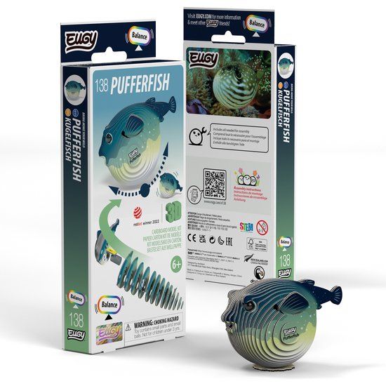EUGY 3D Puzzel - Kogelvis - Zeedieren - Duurzaam - Verzamel Ze Allemaal - 6 Jaar