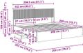 vidaXL Bedframe met opbergruimte en hoofdbord Betongrijs 200 x 200 cm