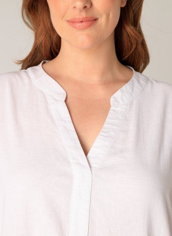 BASE LEVEL CURVY Yacinthe Jurk - Natural White - Maat 1(48)