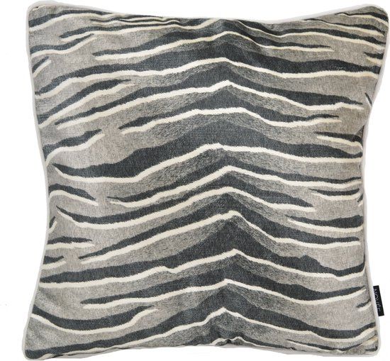 NOVÉE Sierkussen Velvet Silver Zebra - 45x45cm - Zilver