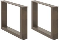 vidaXL Salontafelpoten 2 stuks U-vormig 50x(30-31) cm staal naturel