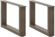 vidaXL Salontafelpoten 2 stuks U-vormig 50x(30-31) cm staal naturel