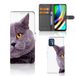 B2Ctelecom Motorola Book Case voor Motorola Moto G9 Plus Telefoonhoesje met Pasjes Kat