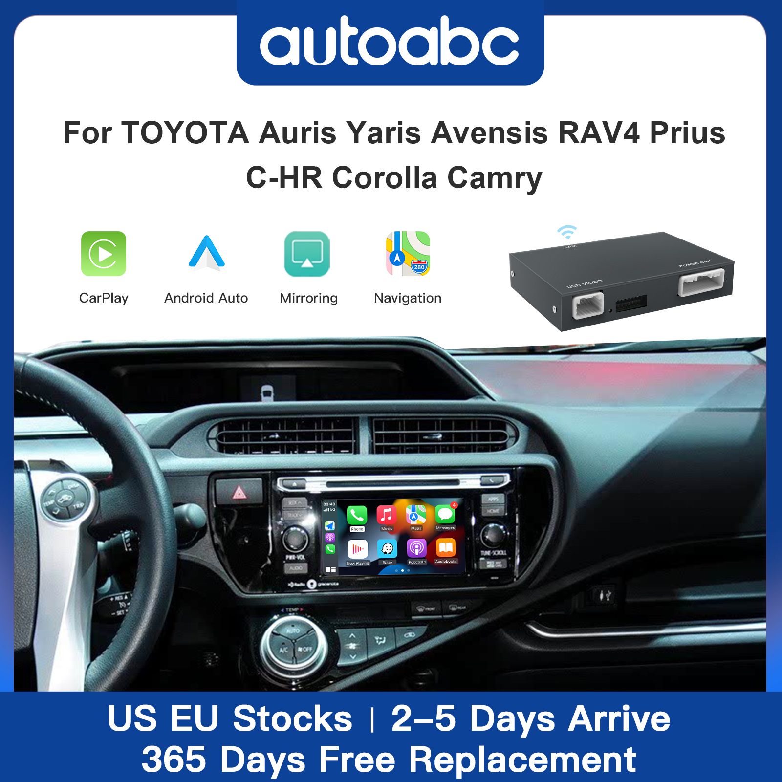 AUTOABC TOYOTA Draadloze Carplay Android Auto Decoder Box