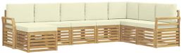 vidaXL - Buiten - bank - set - 8 - st - Wit - en - crèmekleurig - Polyester