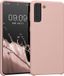 kwmobile hoesje geschikt voor Samsung Galaxy S21 Plus - Hoesje met siliconen coating - Smartphone case in mat oudroze