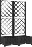 vidaXL Plantenbak met trellis zwart 80x40x121,5 cm PP